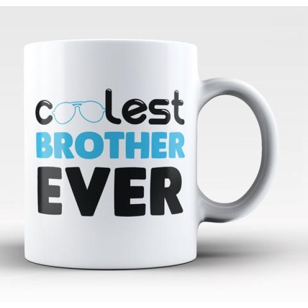 Grabadeal Beautiful White Coolest Brother Ever Coffee Mug Gift for Raksha Bandhan